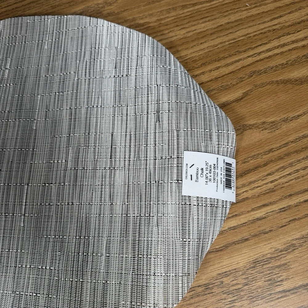 Chilewich Woven Oval Placemat Set of 4 Brown/Beige 14 x 19.25 Gray Chalk